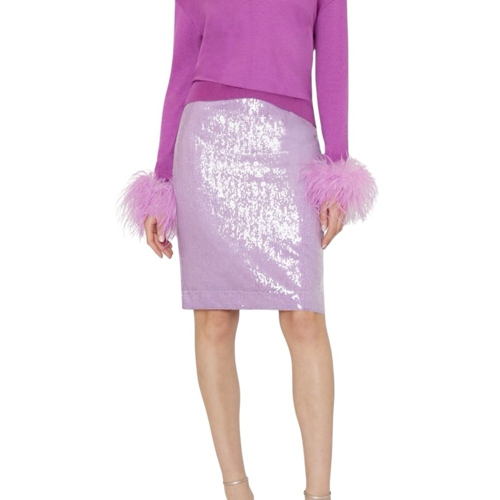 NWT Milly Fall 2023 ‘Adley’ Sequin Skirt in Purple Size 0